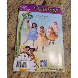 Simplicity Disney Fairy Costume Pattern 0204 Girls' Sizes 4 6 8 Butterfly Wings